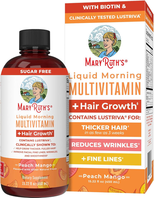 MaryRuth Organics Multivitamínico líquido+crecimiento del cabello | Biotina 10000mcg