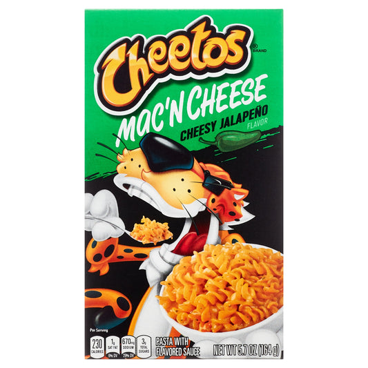 Cheetos Mac 'N Cheese , Sabor a Jalapeño con Queso, Mac y Queso, Macarrones con Queso, Caja Estable de 5.7 oz