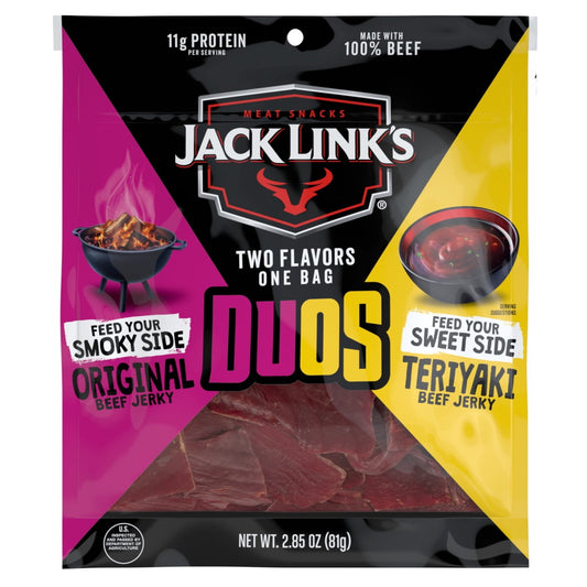 2.85 Oz Jack Link's Duos Cecina de Res Original y Teriyaki