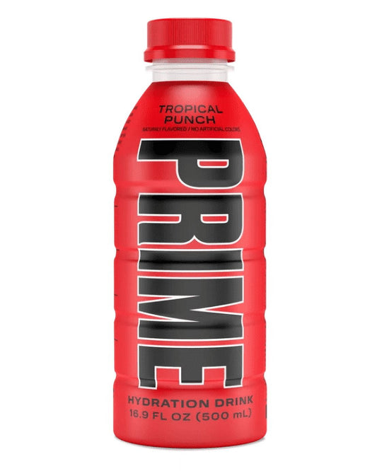 Prime Hydration Bebida Tropical Punch, 16,9 fl oz, Botella de Plástico Individual
