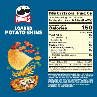 Pringles Loaded Potato Skins, 5.5 Oz