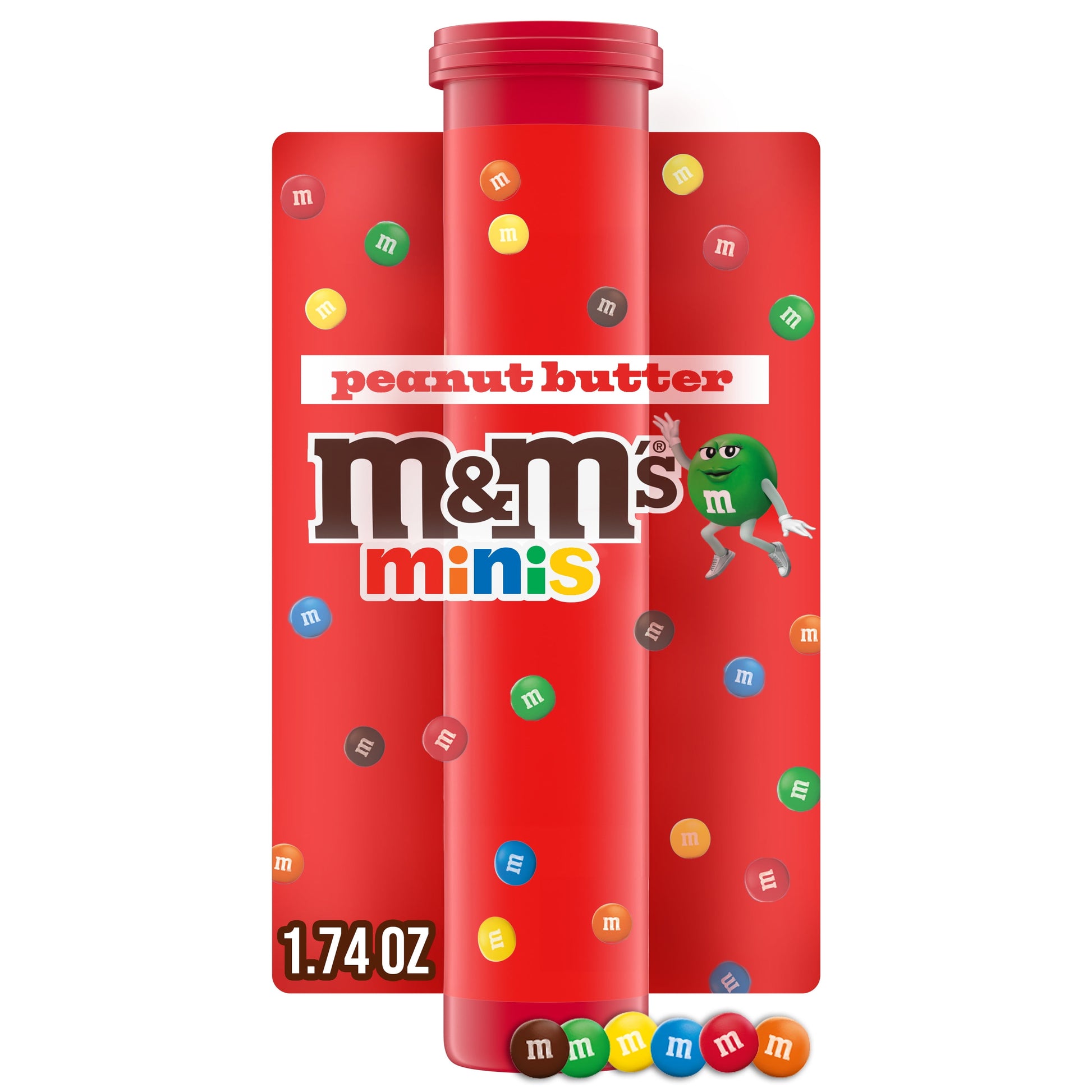 M&M's Caramelo de Chocolate con Leche y Mantequilla de Maní Minis - Megatubo de 1,74 oz (el Embalaje Puede Variar)