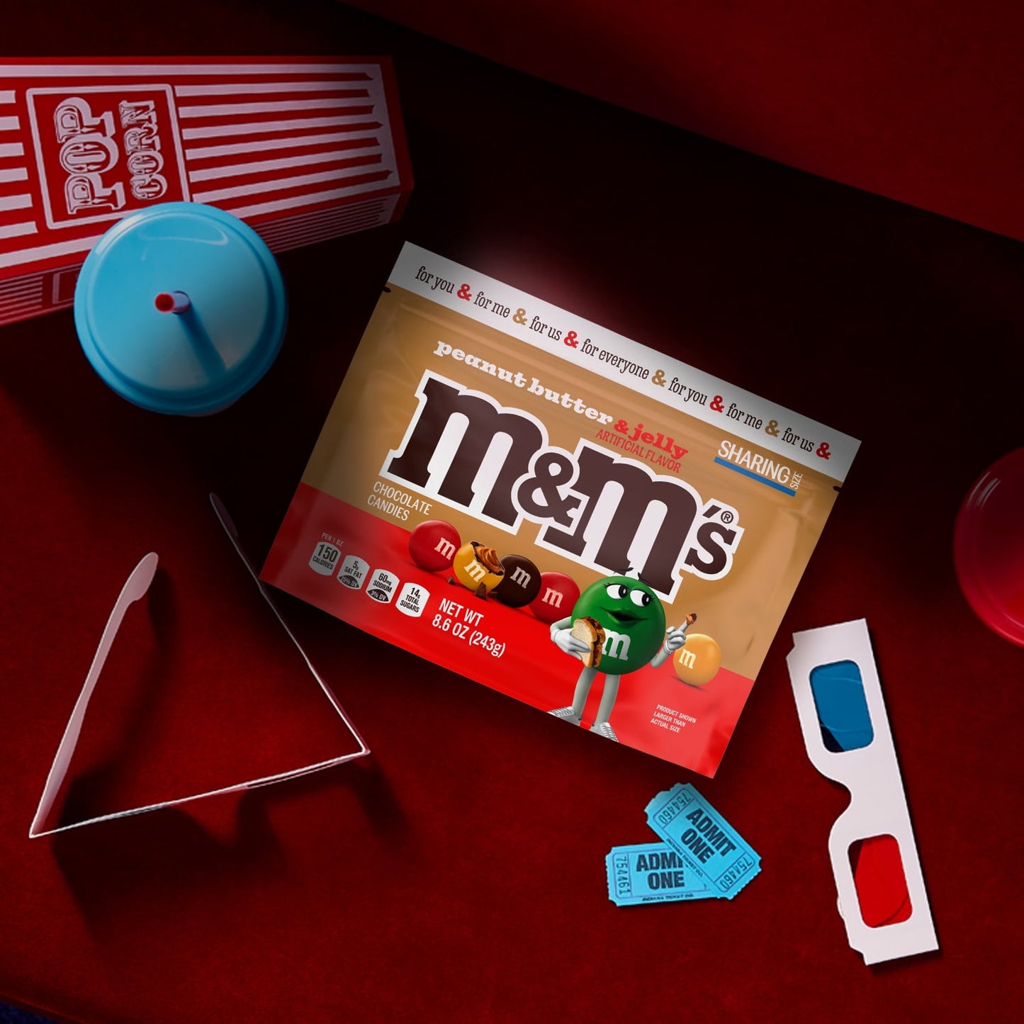 M&M's Mantequilla de Maní y Gelatina, Bolsa de 8.6 oz