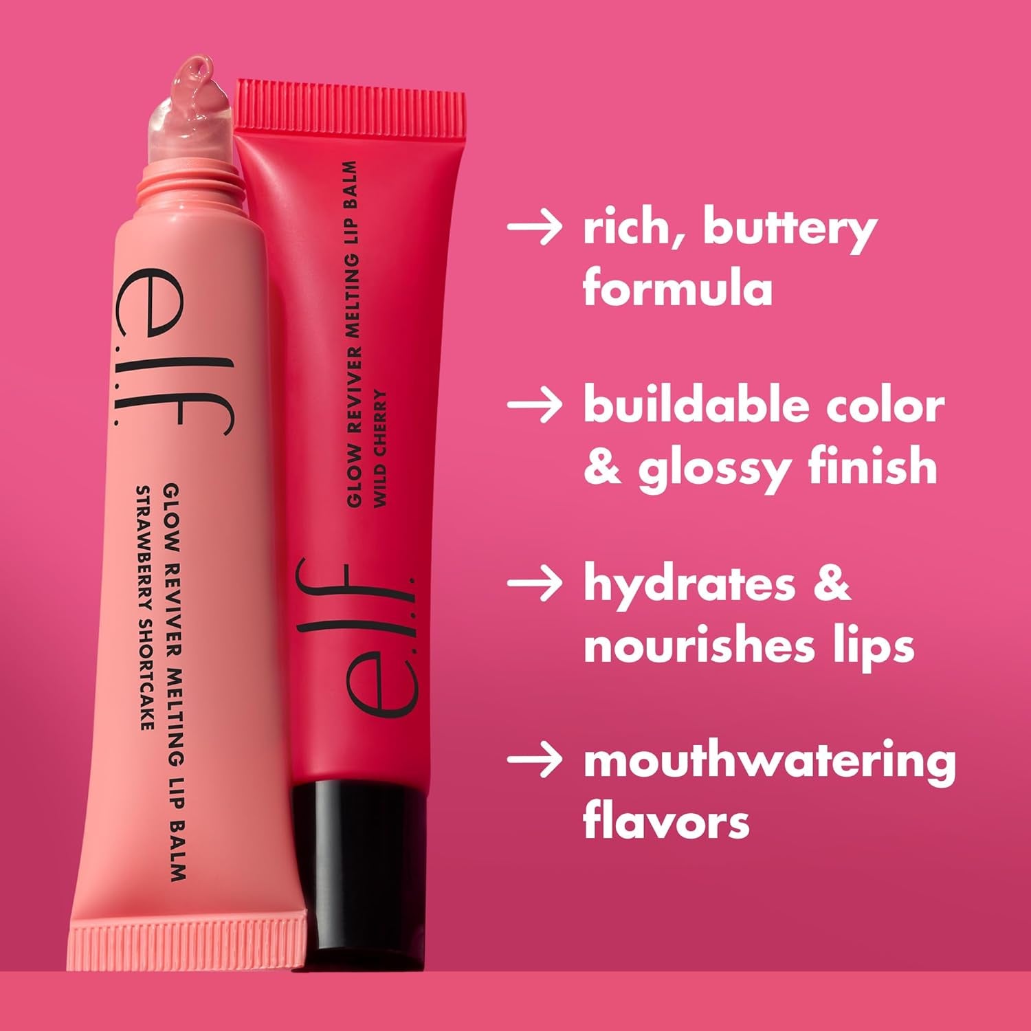 Glow Reviver Melting Lip Balm, Hydrating Tinted Lip Balm for a Glossy Finish & Soft, Supple Lips, Vegan & Cruelty-Free, Cotton Candy Crush