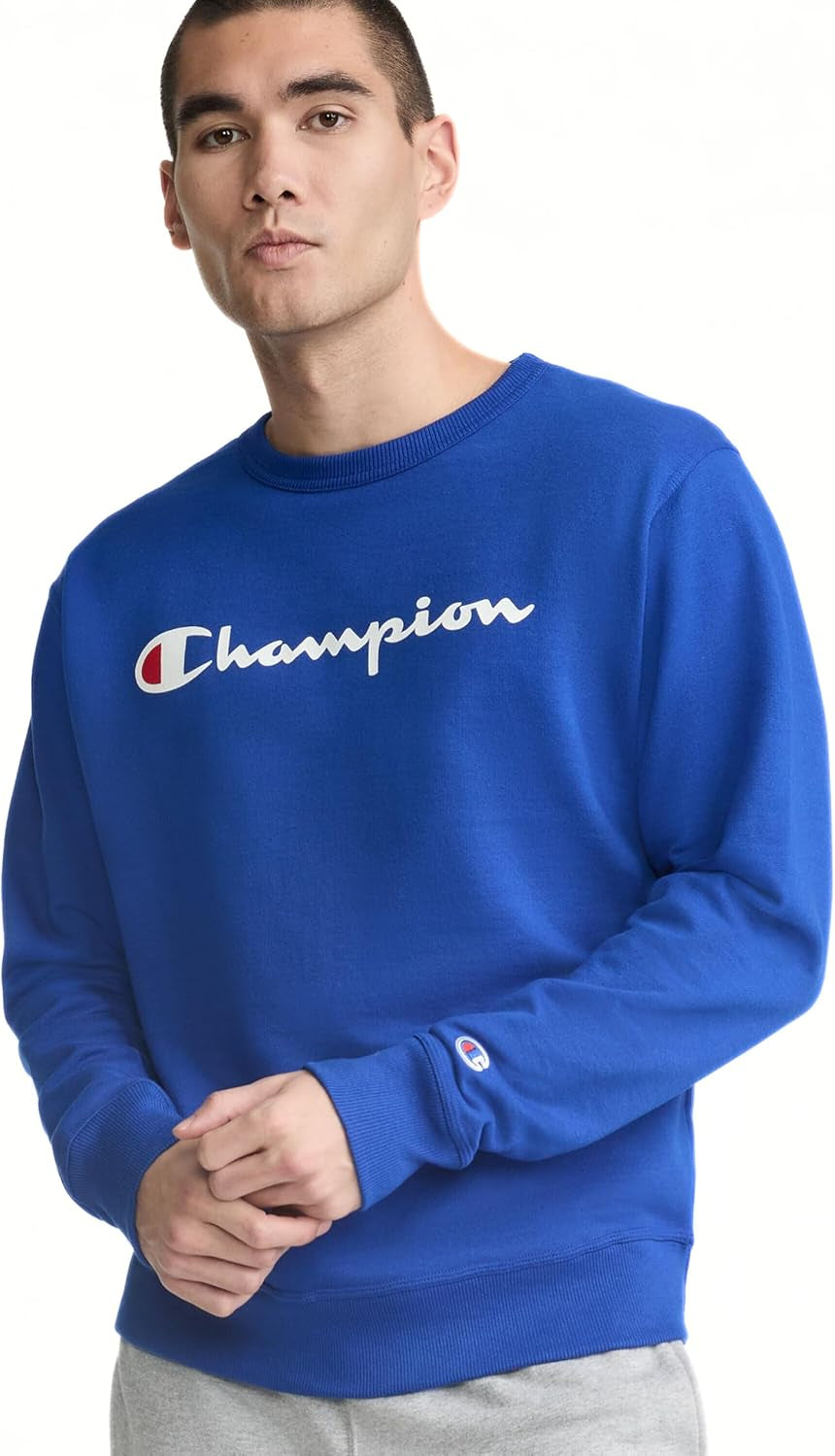 Champion - Sudadera de vellón Powerblend de peso medio con cuello redondo para hombre