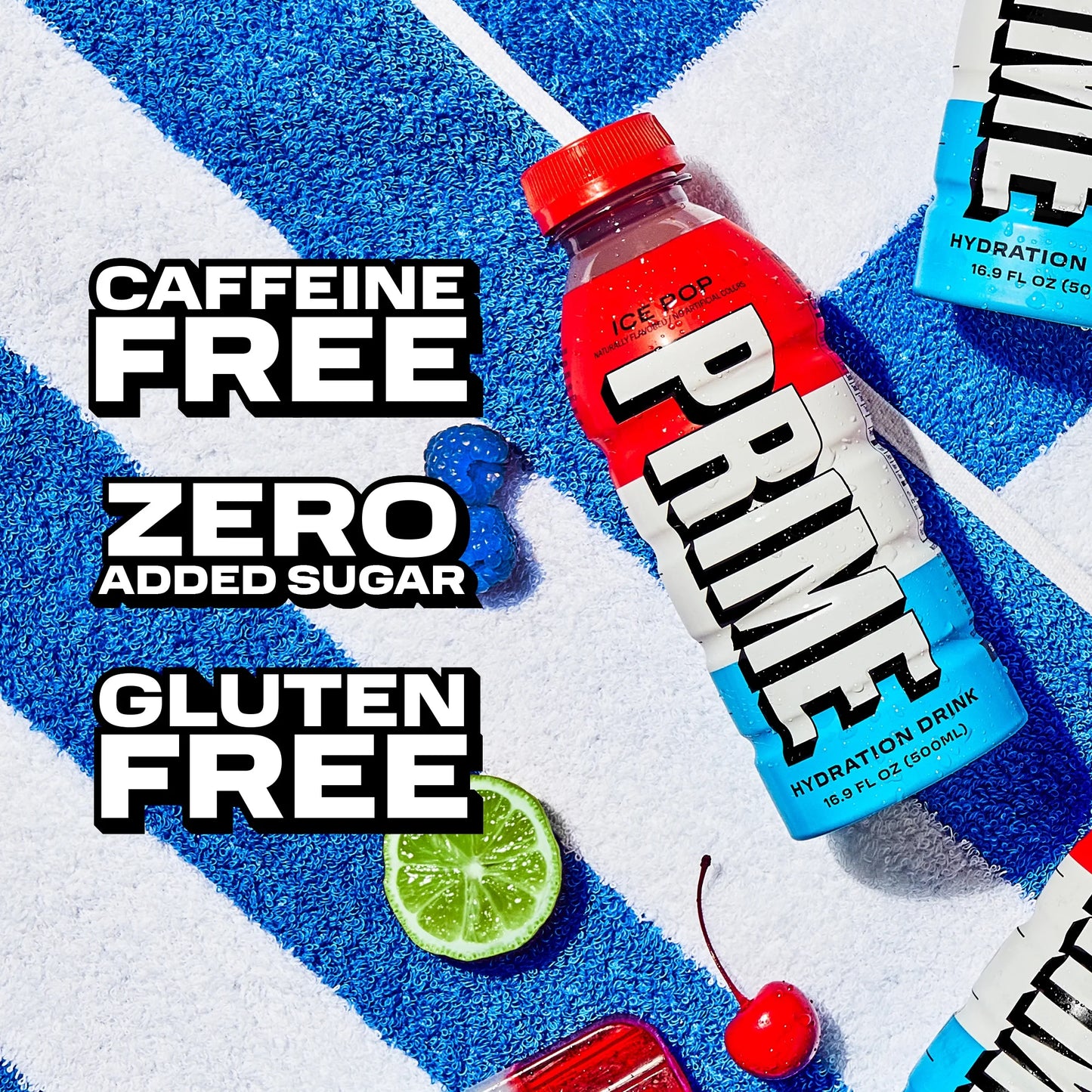 Prime Hydration Bebida Deportiva Ice Pop, 16,9 fl oz, Botella