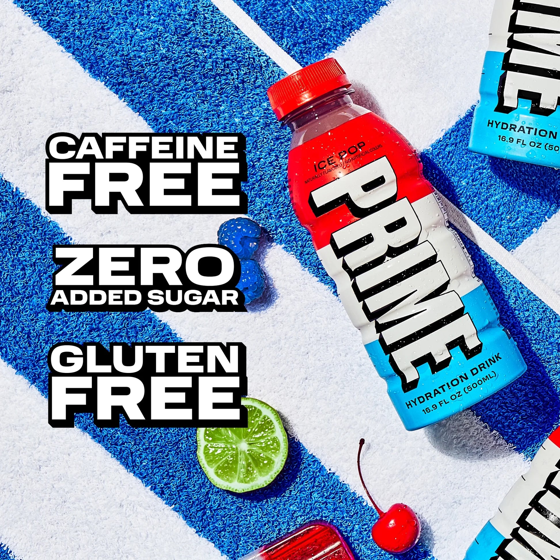 Prime Hydration Bebida Deportiva Ice Pop, 16,9 fl oz, Botella