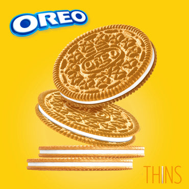 OREO Thins Galletas Tipo Sándwich Doradas Tamaño Familiar, 11.78 oz