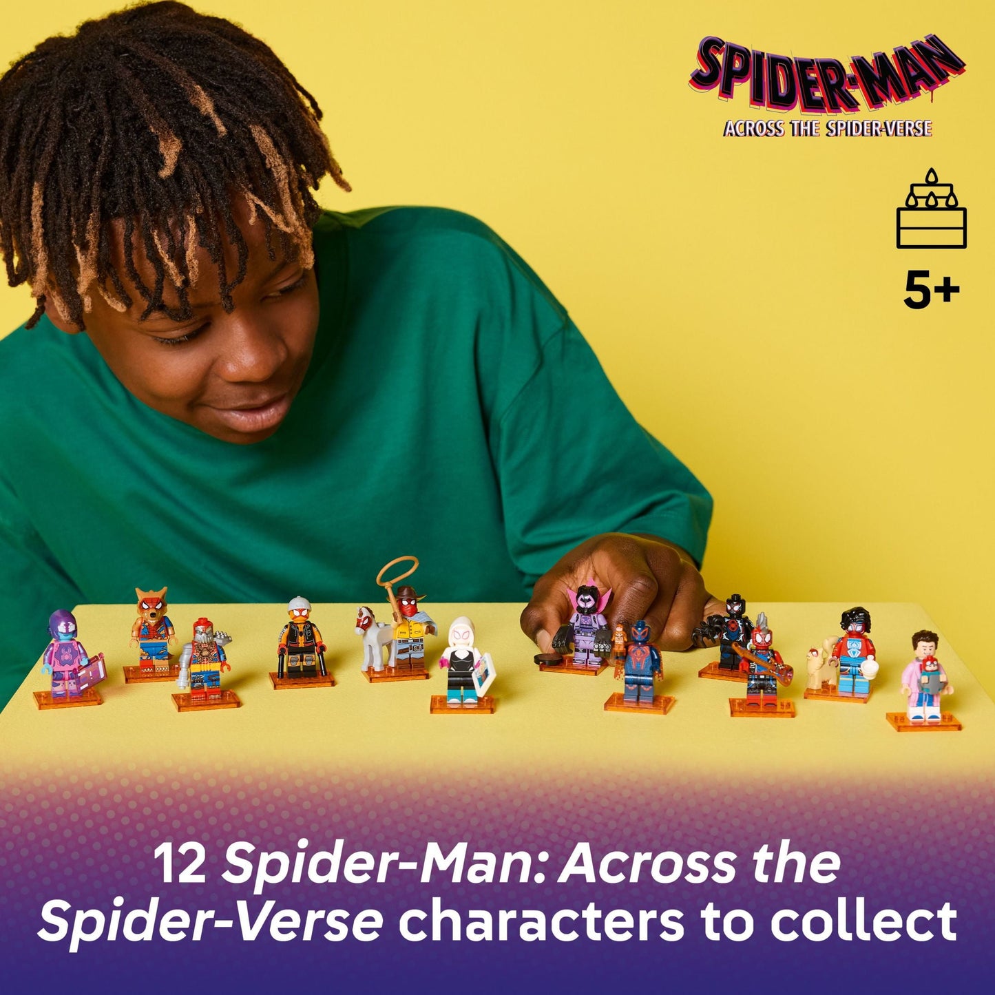 LEGO Minifigures Spider-Man: a Través Del Universo de las Arañas - Caja Misteriosa con 1 de 12 Juguetes para Niños para Juego de Simulación