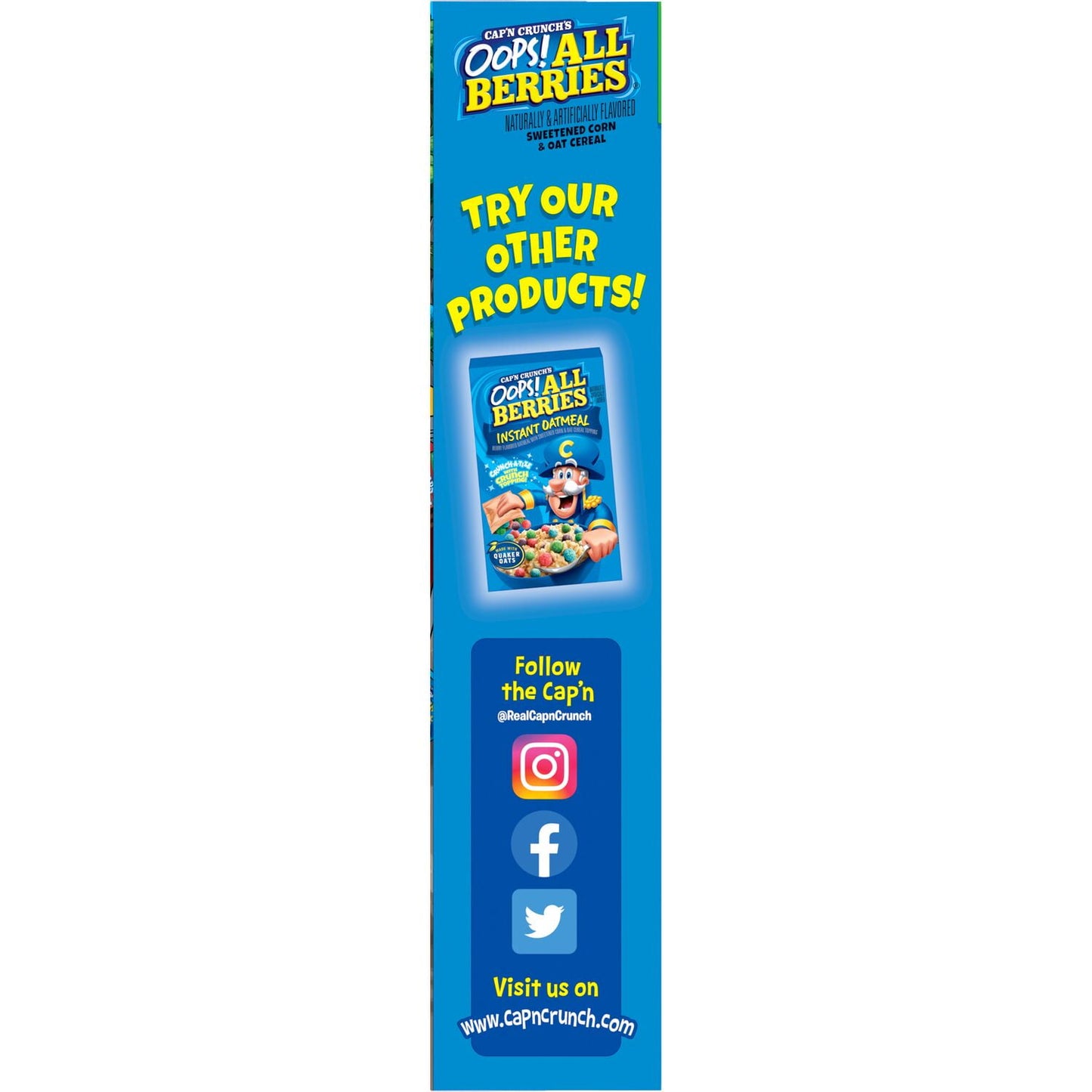 Cap'n Crunch's Oops Cereal Crujiente de Avena y Maíz Endulzado (16.9 oz.)