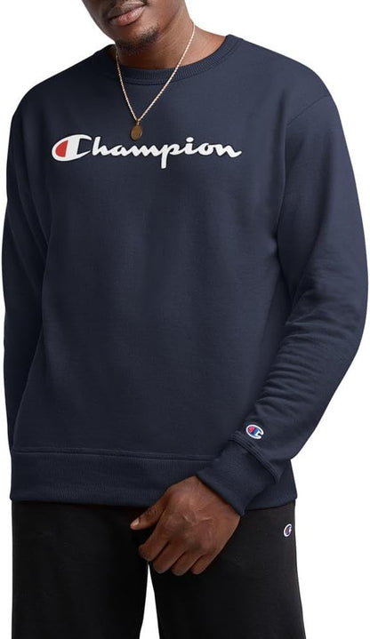 Champion - Sudadera de vellón Powerblend de peso medio con cuello redondo para hombre