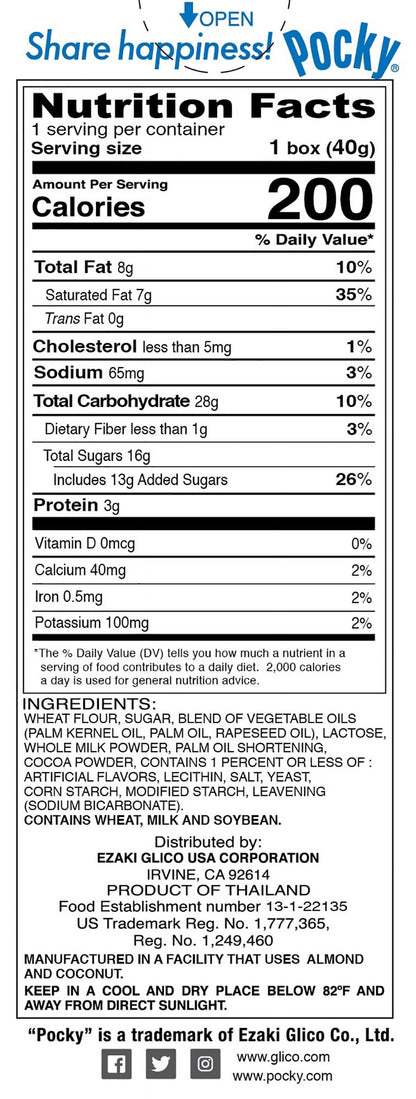 Pocky Palitos de Galleta, Galletas y Crema, 1.41 Oz