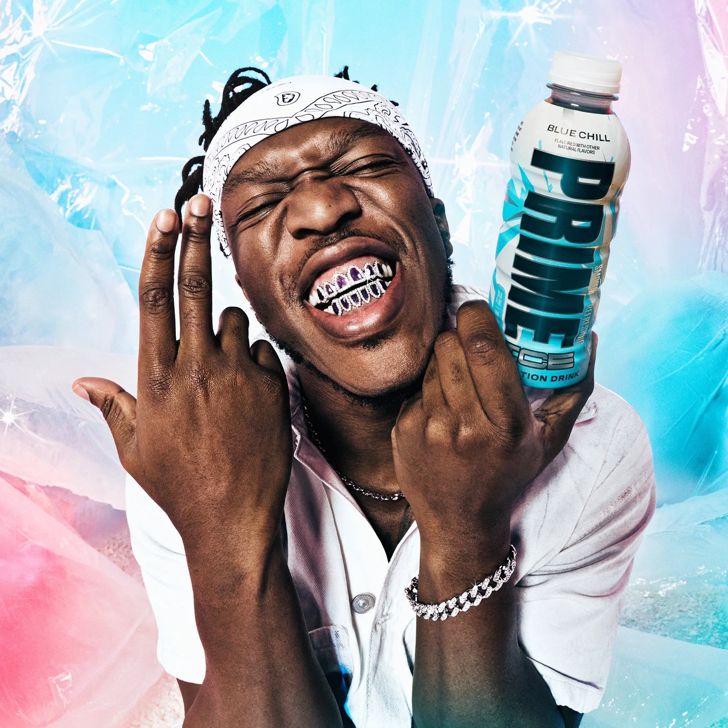 Prime Ice Bebida Deportiva Hidratante Blue Chill, 16.9 fl oz, Botella