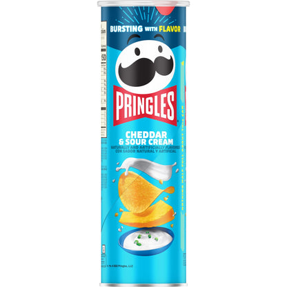 Pringles Papas Fritas Cheddar y Crema Agria, Snacks para el Almuerzo, 5.5 oz