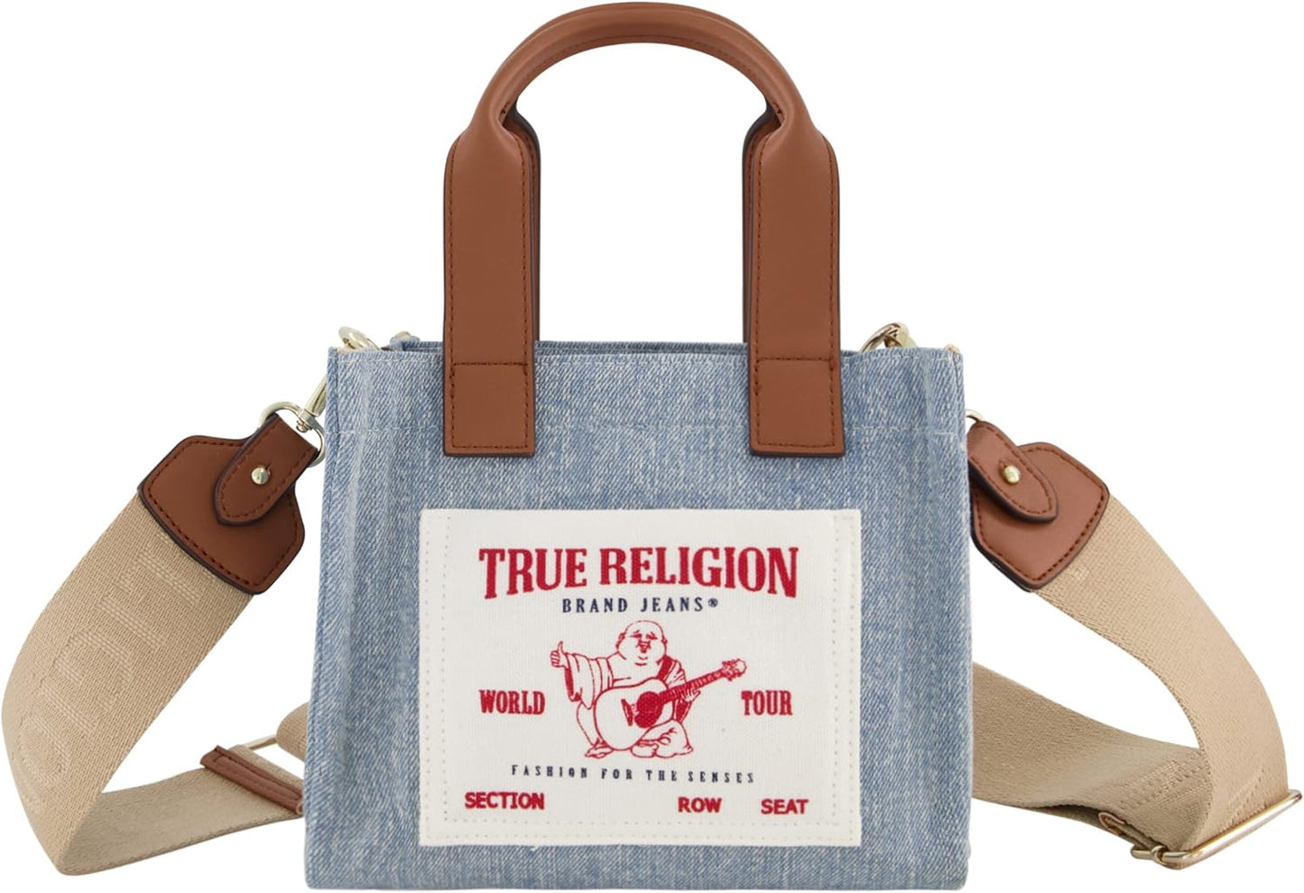True Religion Bolso de mano, mini bolso de hombro de viaje para mujer con correa ajustable