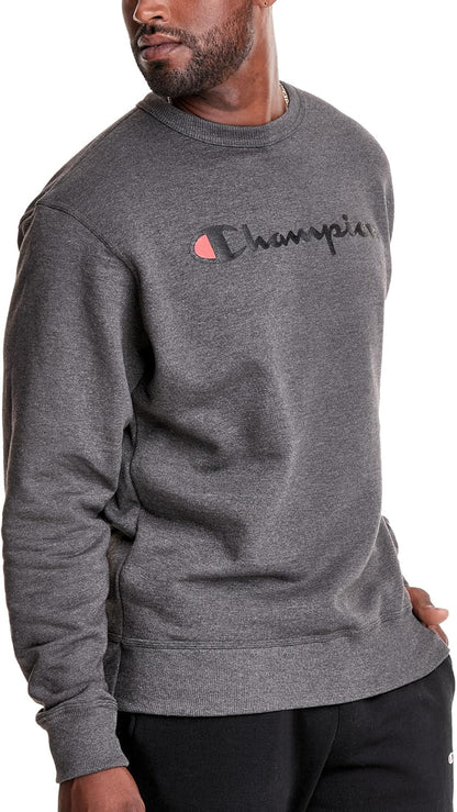 Champion - Sudadera de vellón Powerblend de peso medio con cuello redondo para hombre