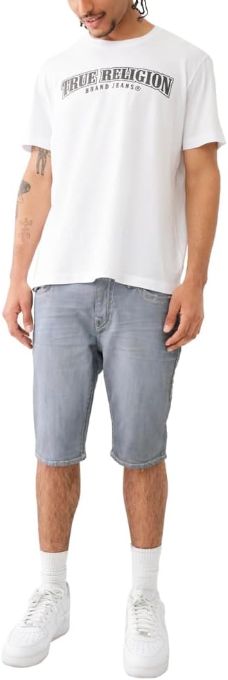 True Religion Camiseta pintada abierta relajada para hombre