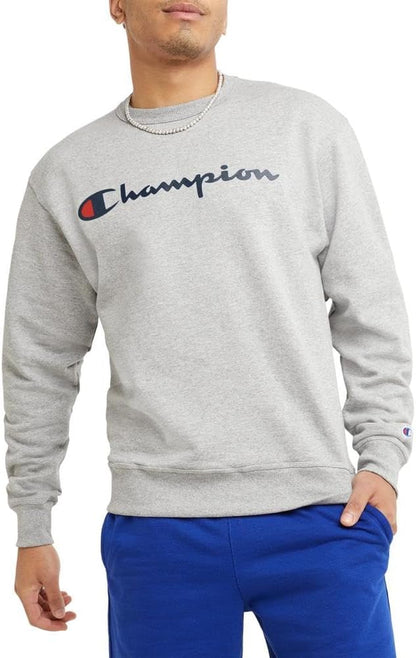 Champion - Sudadera de vellón Powerblend de peso medio con cuello redondo para hombre