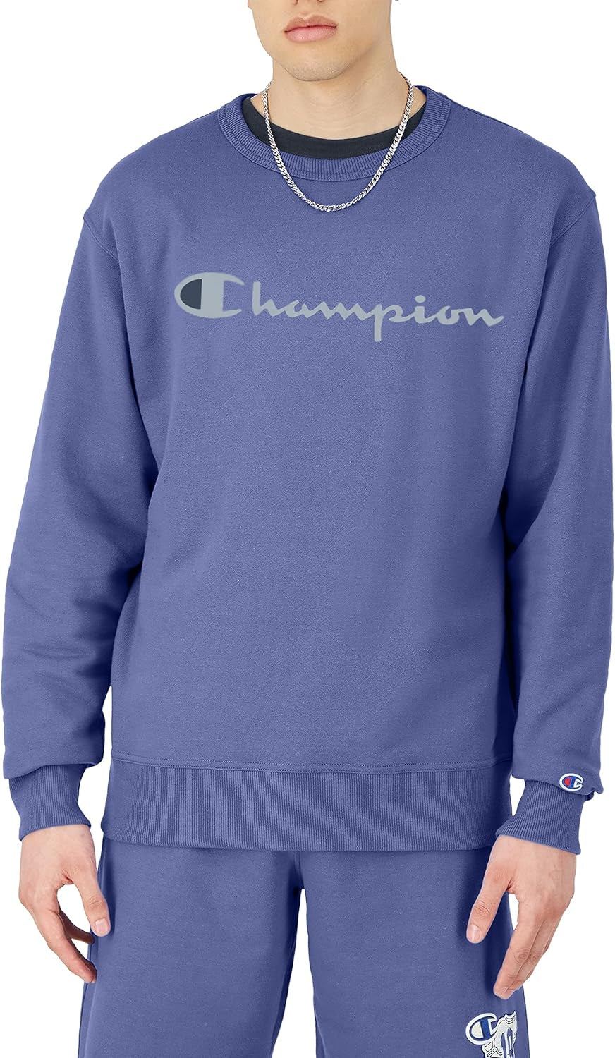 Champion - Sudadera de vellón Powerblend de peso medio con cuello redondo para hombre