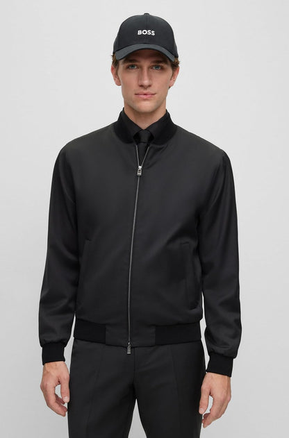 BOSS Gorra de sarga con logotipo central para hombre