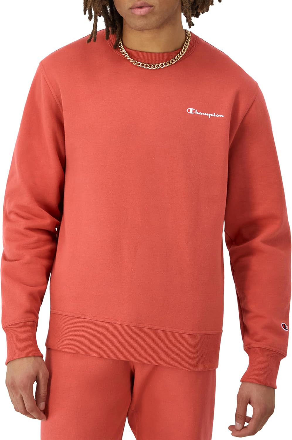 Champion - Sudadera de vellón Powerblend de peso medio con cuello redondo para hombre
