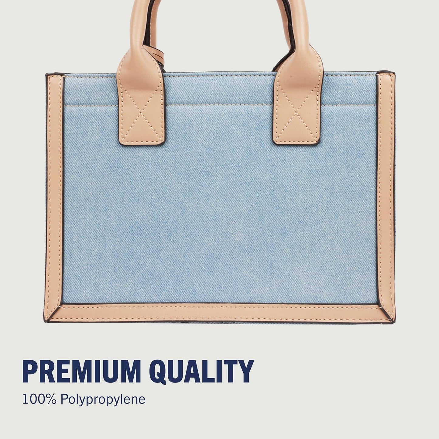 True Religion Bolso de mano, bolso de viaje con logotipo para mujer, mezclilla