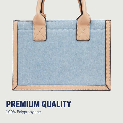 True Religion Bolso de mano, bolso de viaje con logotipo para mujer, mezclilla