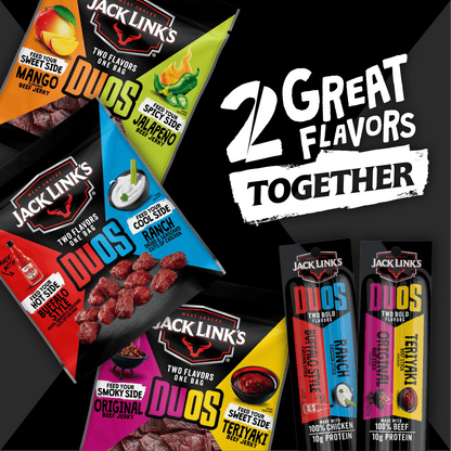 2.85 Oz Jack Link's Duos Cecina de Res Original y Teriyaki 