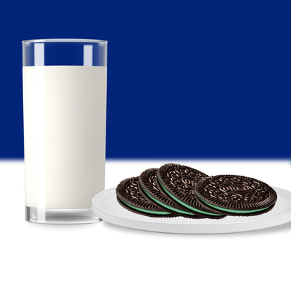 OREO Thins Galletas Sándwich de Chocolate con Crema de Menta, Tamaño Familiar