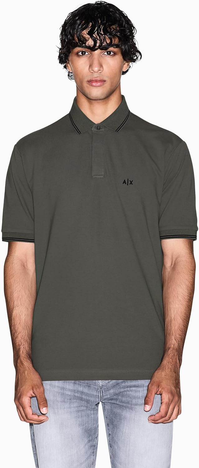 Armani Exchange Mens Regular Fit Small Logo Cotton Polo