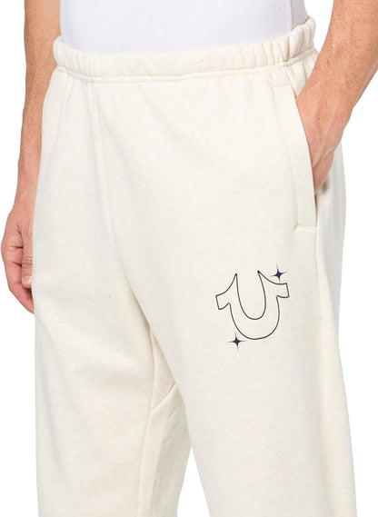 True Religion Pantalón deportivo holgado con tachuelas para hombre