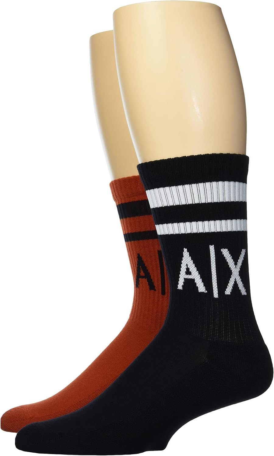 Armani Exchange Paquete de 2 calcetines con logotipo para hombre
