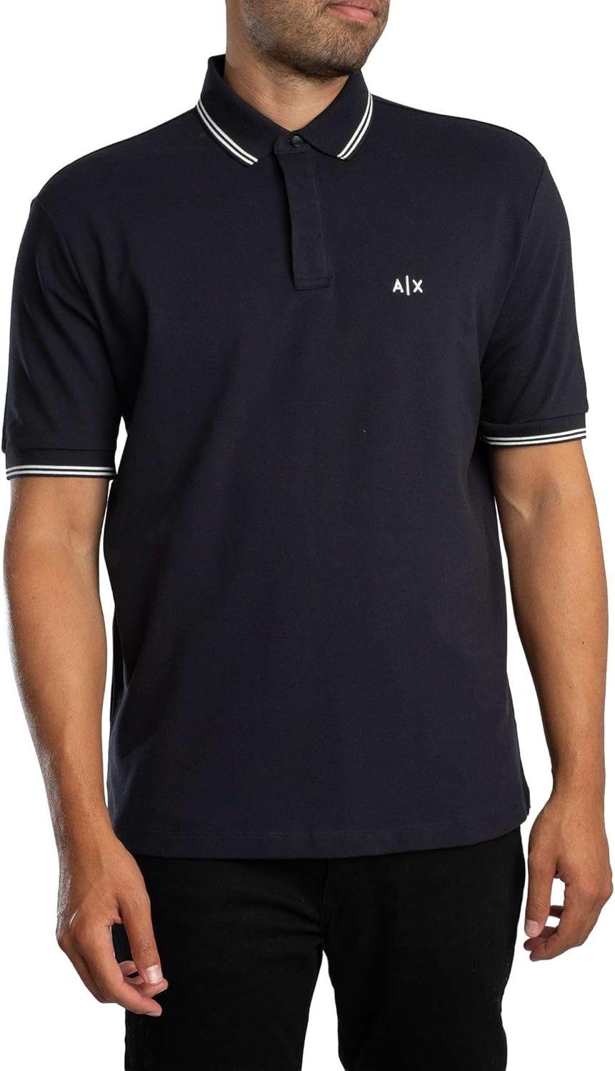 Armani Exchange Mens Regular Fit Small Logo Cotton Polo