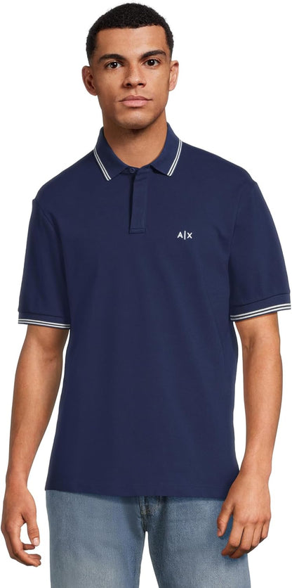 Armani Exchange Mens Regular Fit Small Logo Cotton Polo