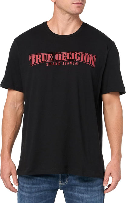 True Religion Camiseta pintada abierta relajada para hombre