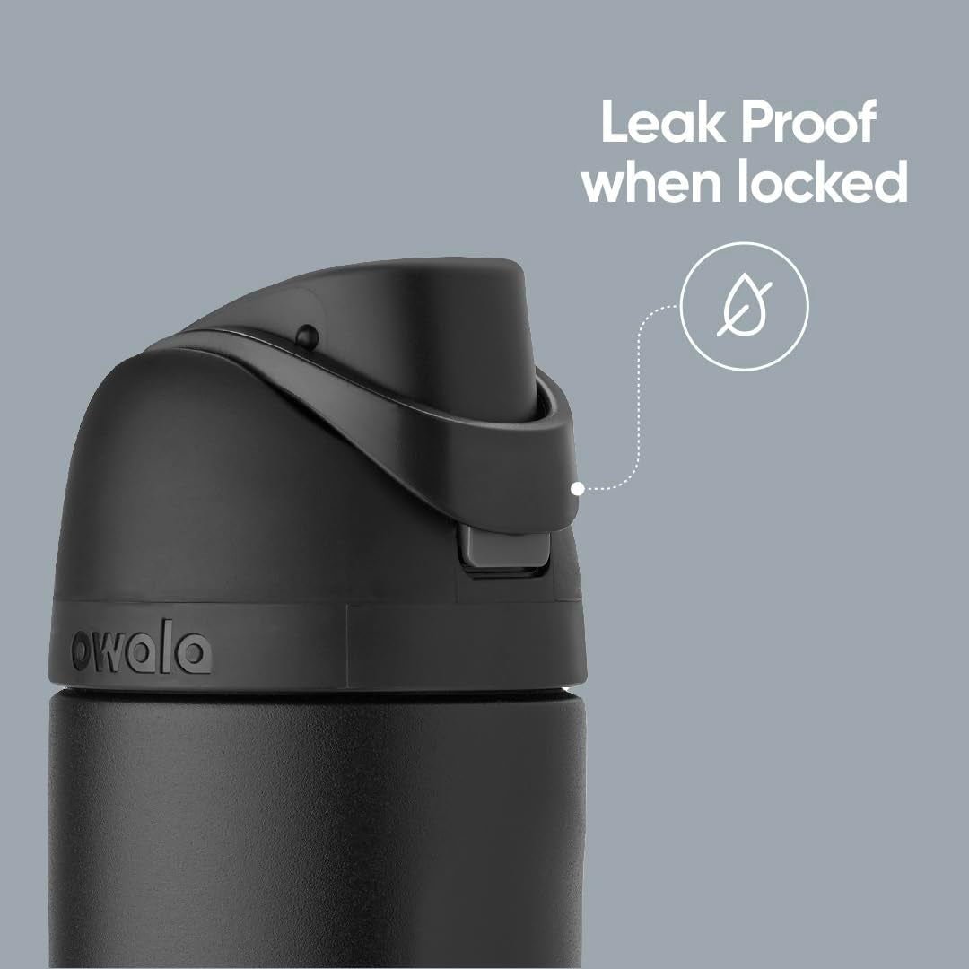 Owala - Botella de agua FreeSip de acero inoxidable con aislamiento, sin bisfenol A, incluye sorbete, para deportes y viajes, 32 oz, Shy Marshmallow