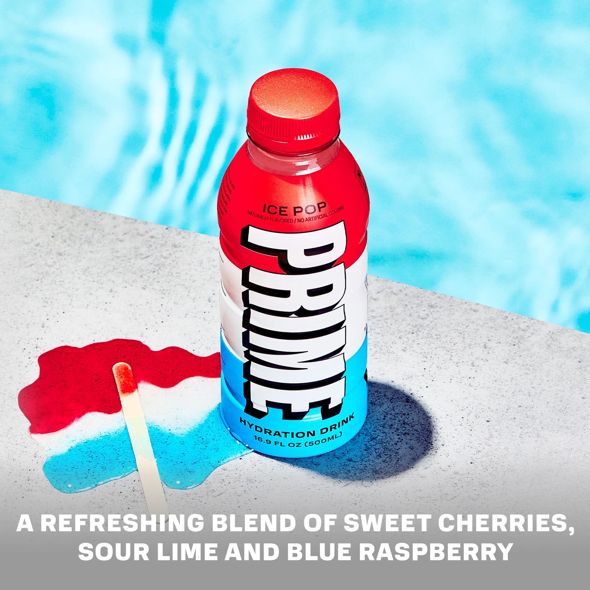 Prime Hydration Bebida Deportiva Ice Pop, 16,9 fl oz, Botella