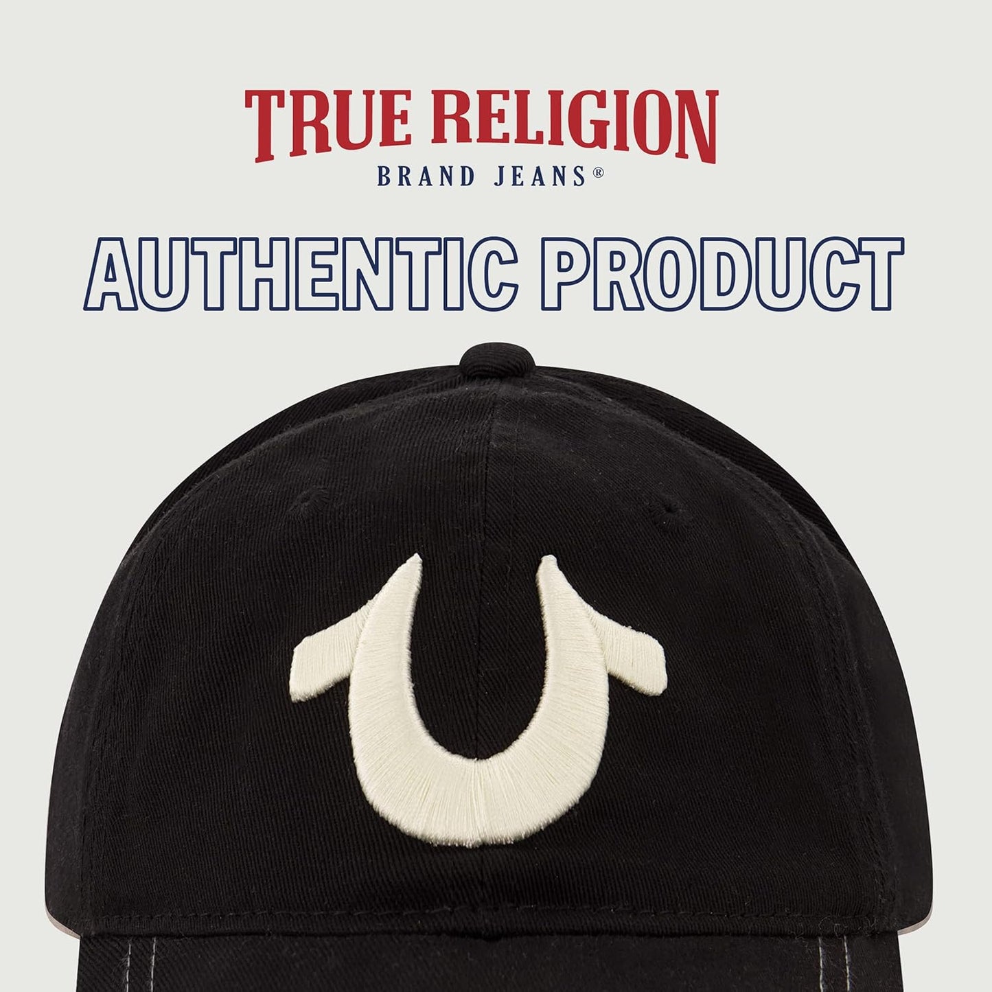True Religion Sombrero de béisbol para niños con logotipo grande de herradura