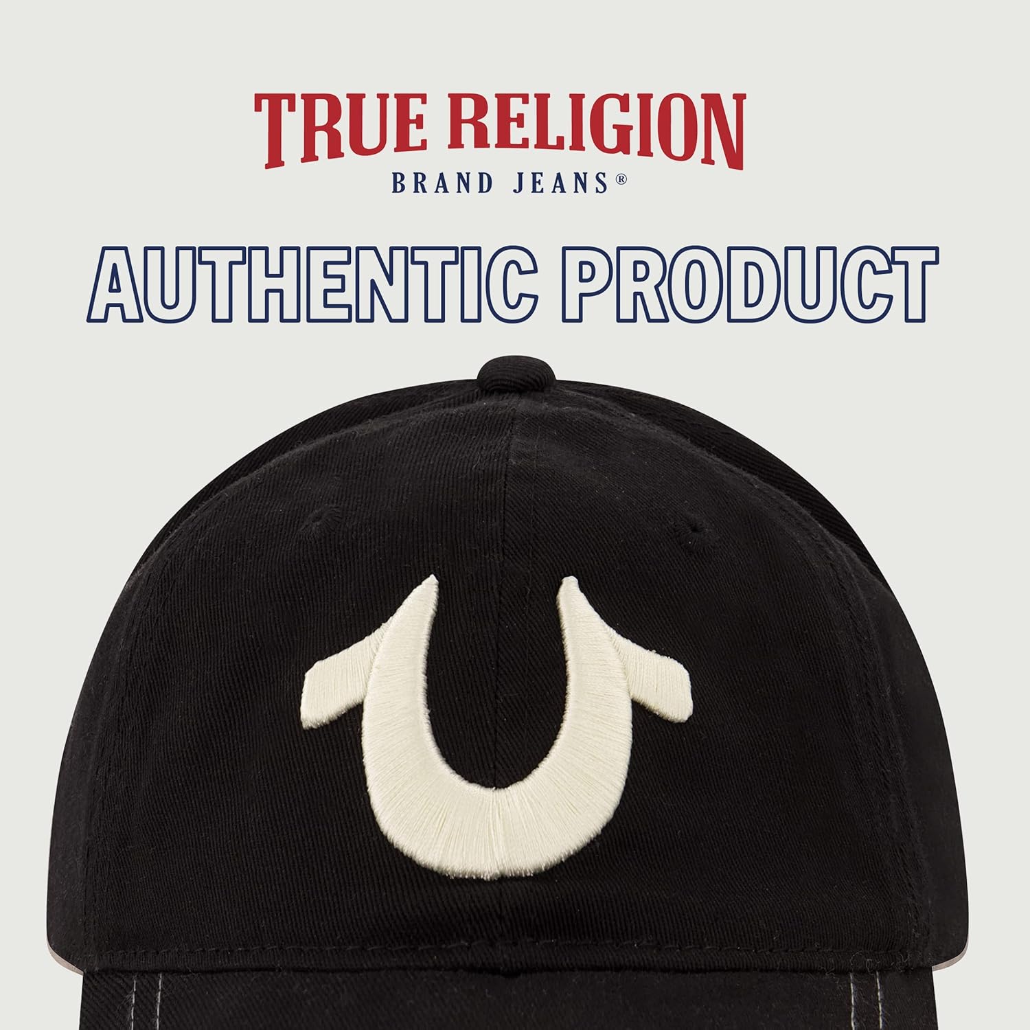 True Religion Sombrero de béisbol para niños con logotipo grande de herradura