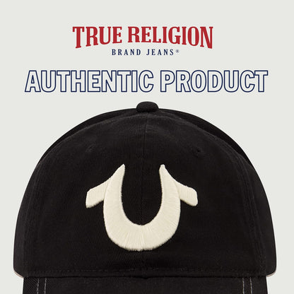 True Religion Sombrero de béisbol para niños con logotipo grande de herradura
