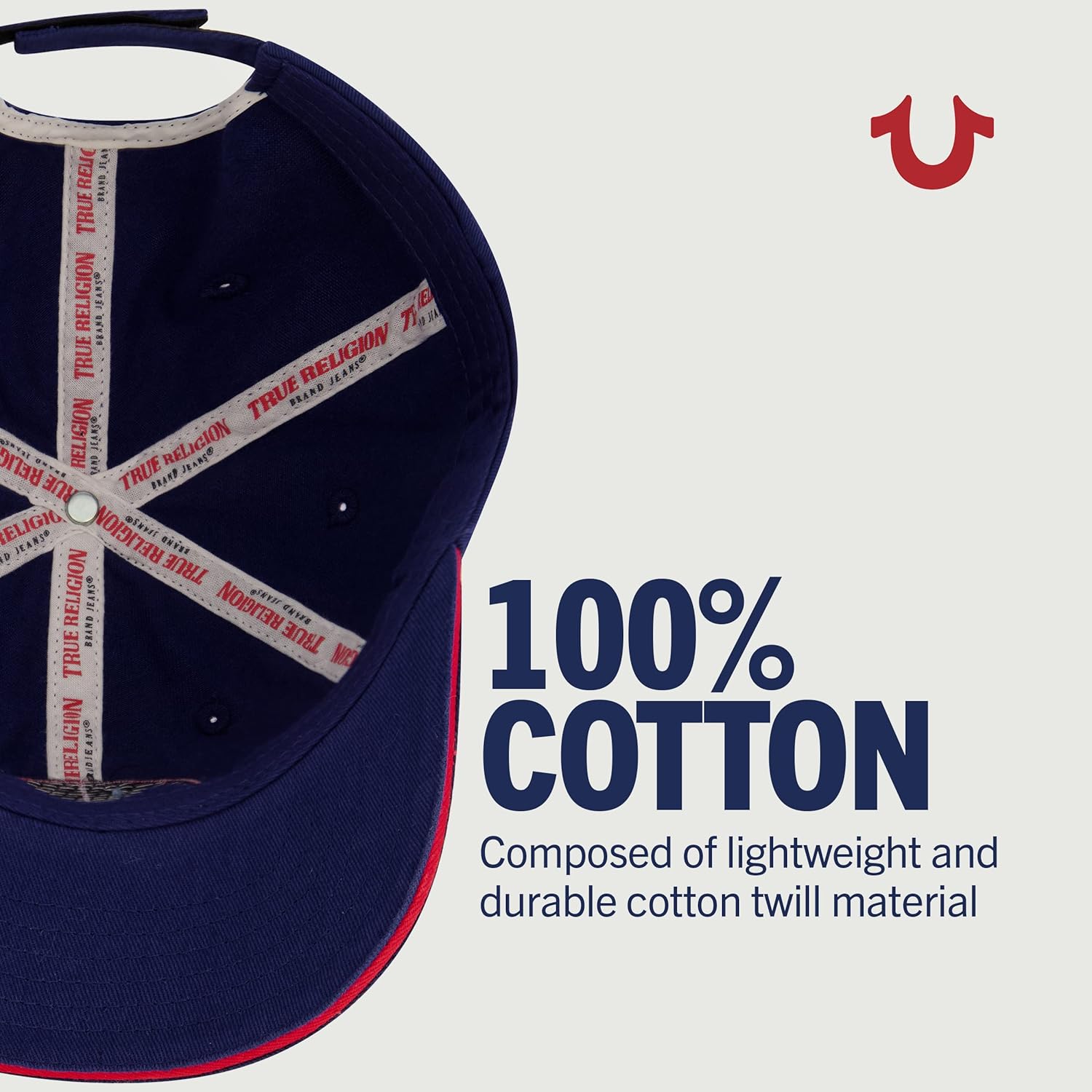 True Religion Sombrero de béisbol para niños con logotipo grande de herradura