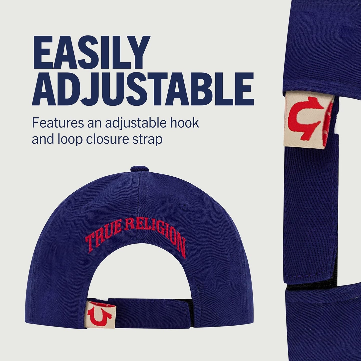 True Religion Sombrero de béisbol para niños con logotipo grande de herradura