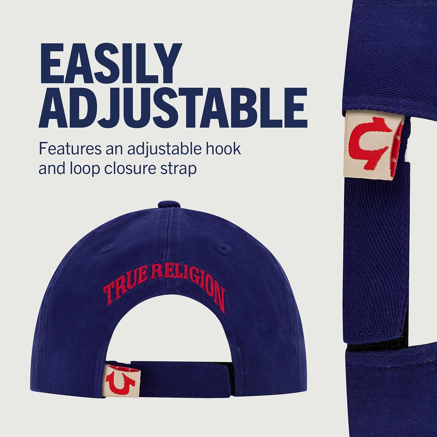 True Religion Sombrero de béisbol para niños con logotipo grande de herradura
