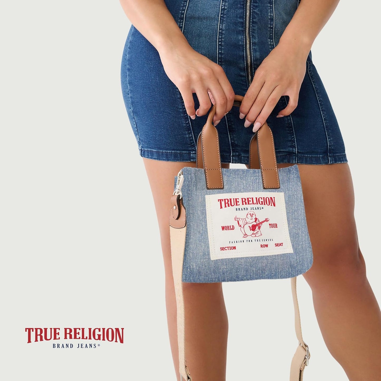 True Religion Bolso de mano, mini bolso de hombro de viaje para mujer con correa ajustable