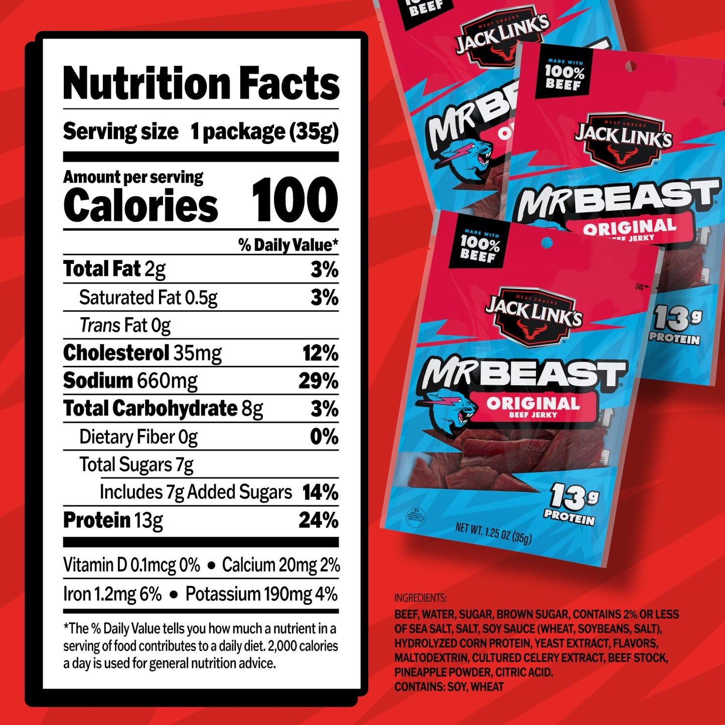 Mr Beast Original Beef Jerky 35g