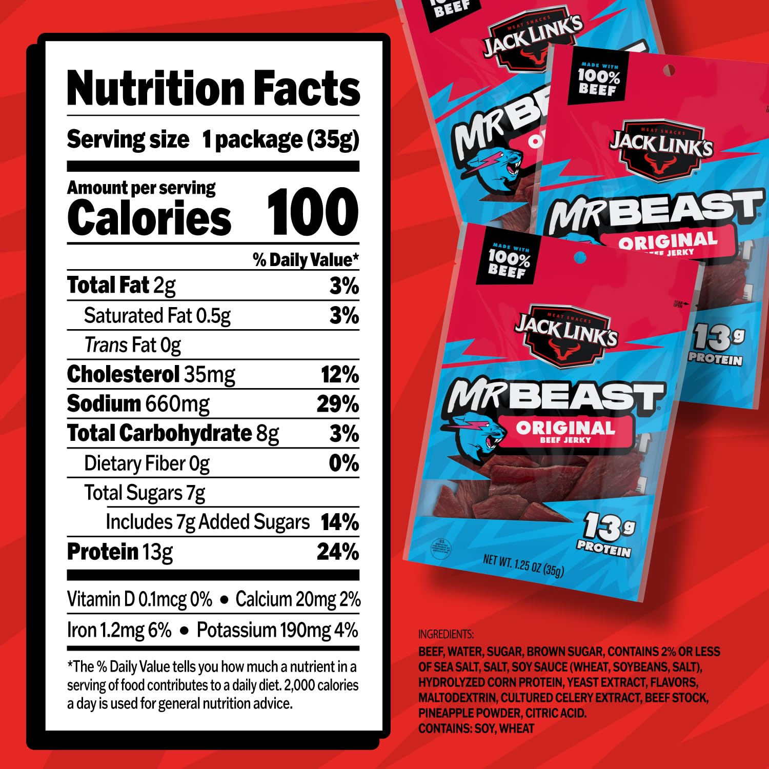 Mr Beast Original Beef Jerky 35g