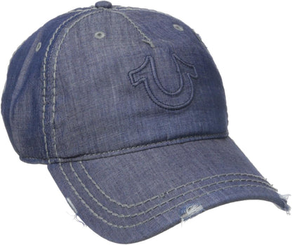 True Religion Gorra de béisbol de herradura envejecida para hombre