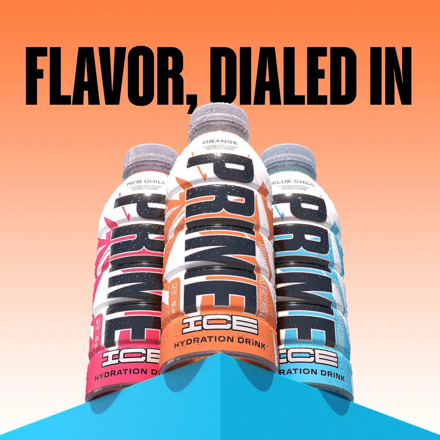 Prime Ice Bebida Deportiva Hidratante Naranja, 16,9 fl oz, Botella