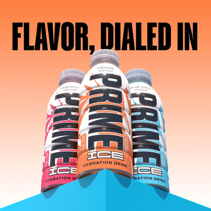 Prime Ice Bebida Deportiva Hidratante Naranja, 16,9 fl oz, Botella