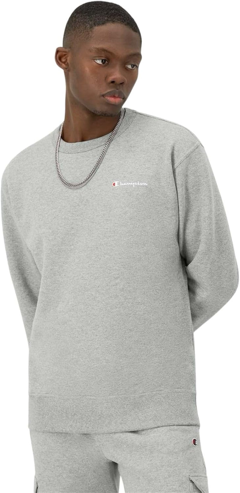 Champion - Sudadera de vellón Powerblend de peso medio con cuello redondo para hombre